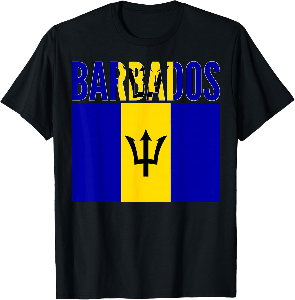 Barbadian - Barbados Country Flag T-Shirt - Black