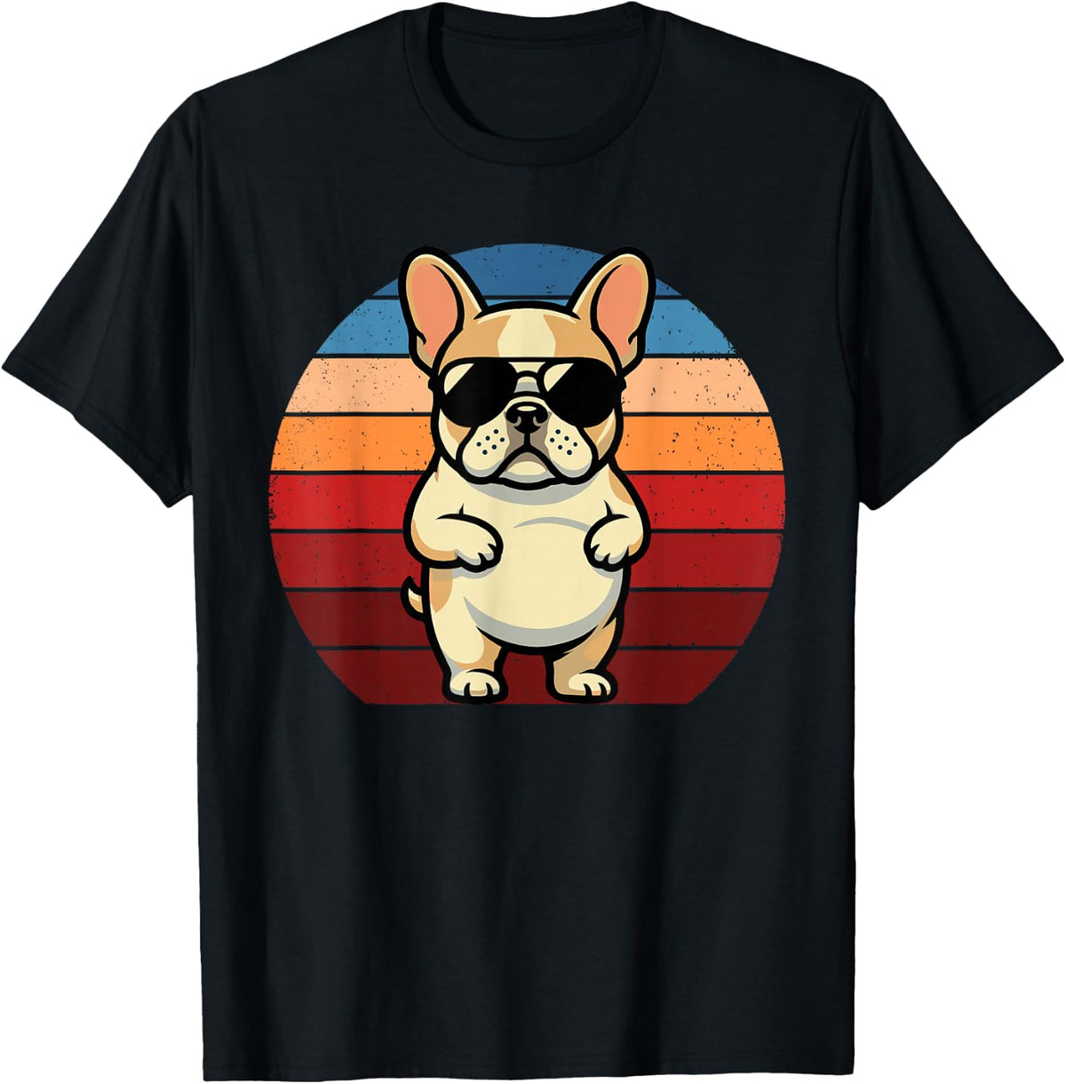 Retro French Bulldog Mom French Bulldog Dad Funny Frenchie T-Shirt - Black