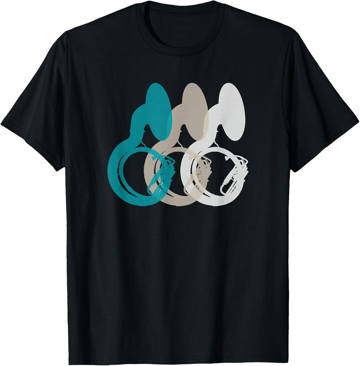 Retro Sousaphone Tuba Shirt Music Brass Band Gift T-Shirt - Black