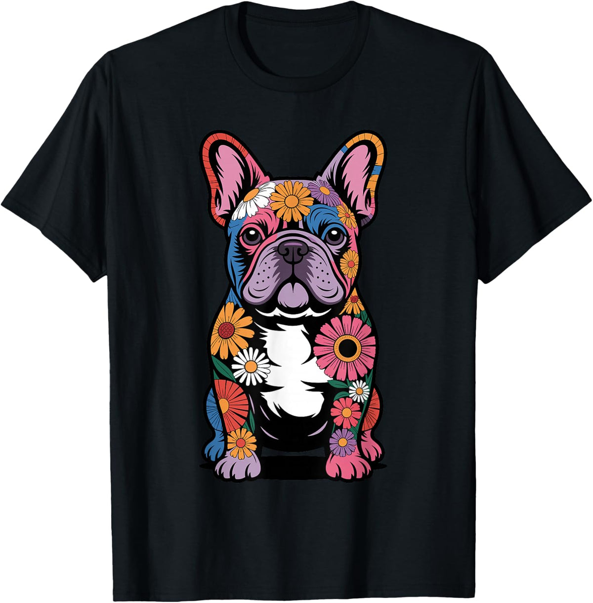 Cool French Bulldog Art for Women Mama Mom Frenchie Lover T-Shirt - Black