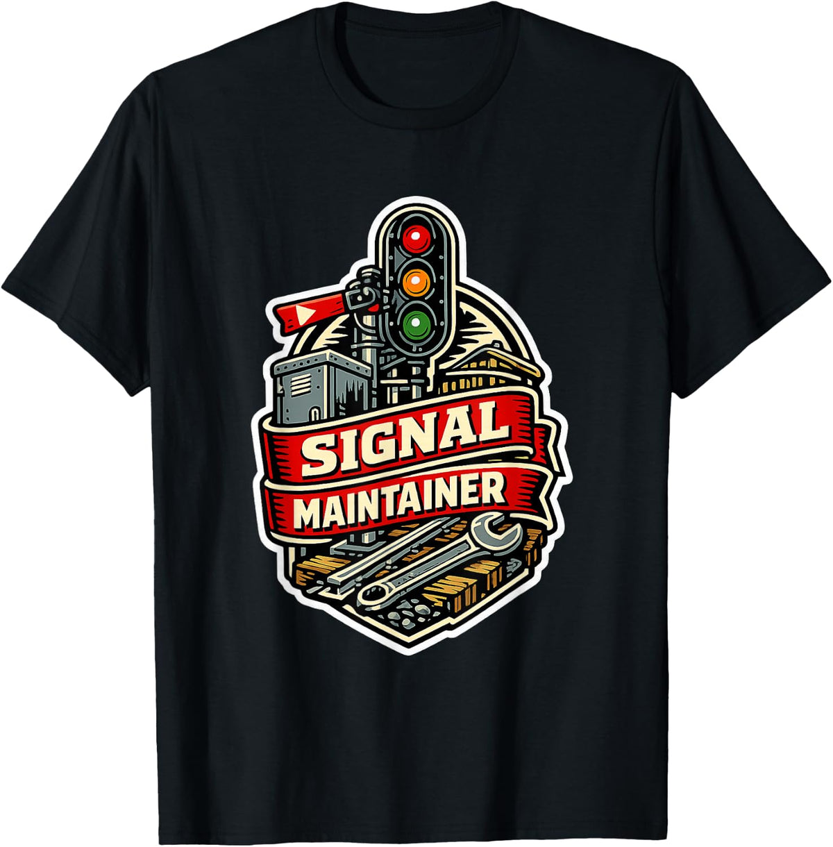 Railroad Signal Maintainer Craft Gift T-Shirt - Black