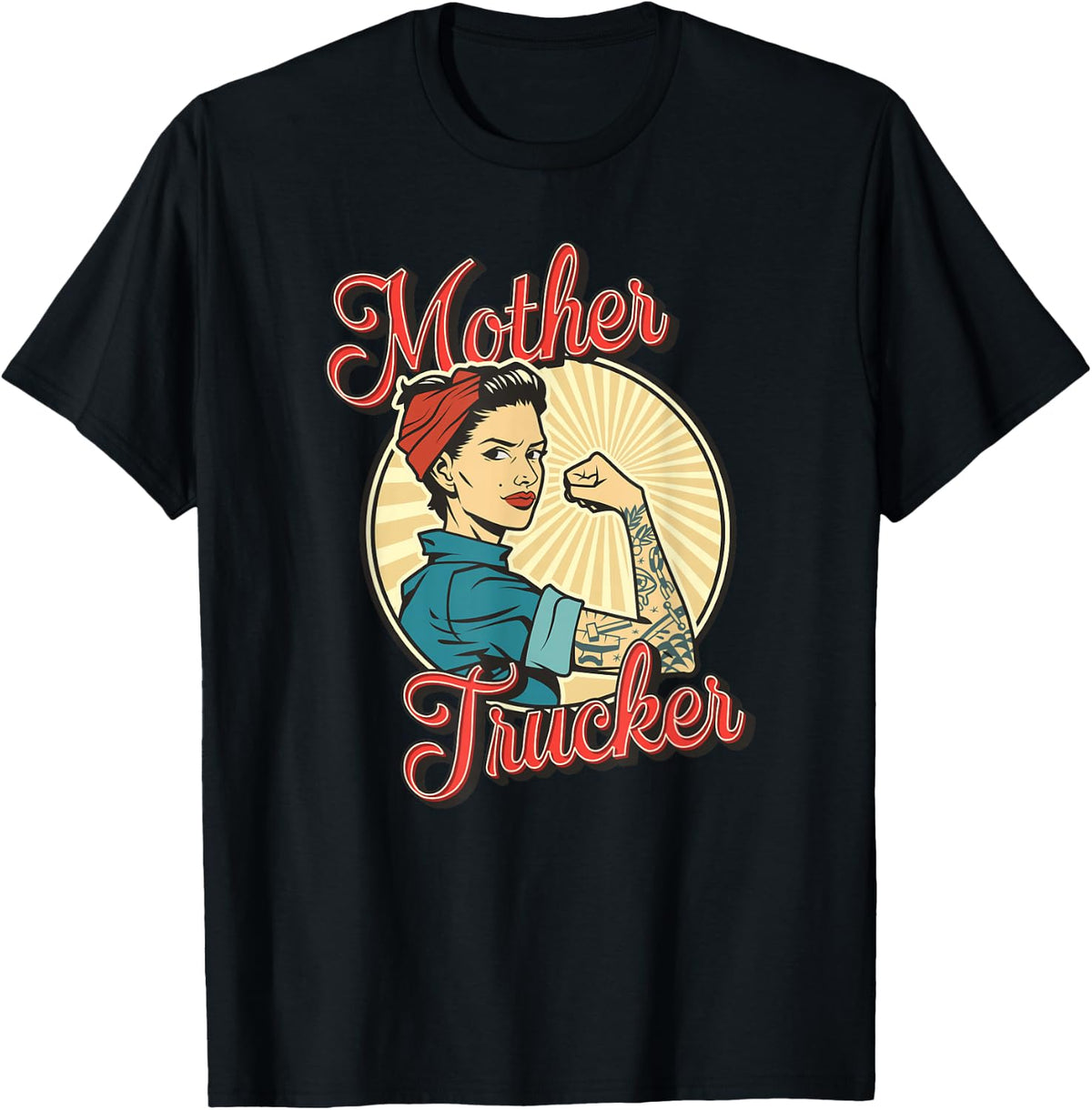 Women Truck Driver Mother Trucker T-Shirt - Black