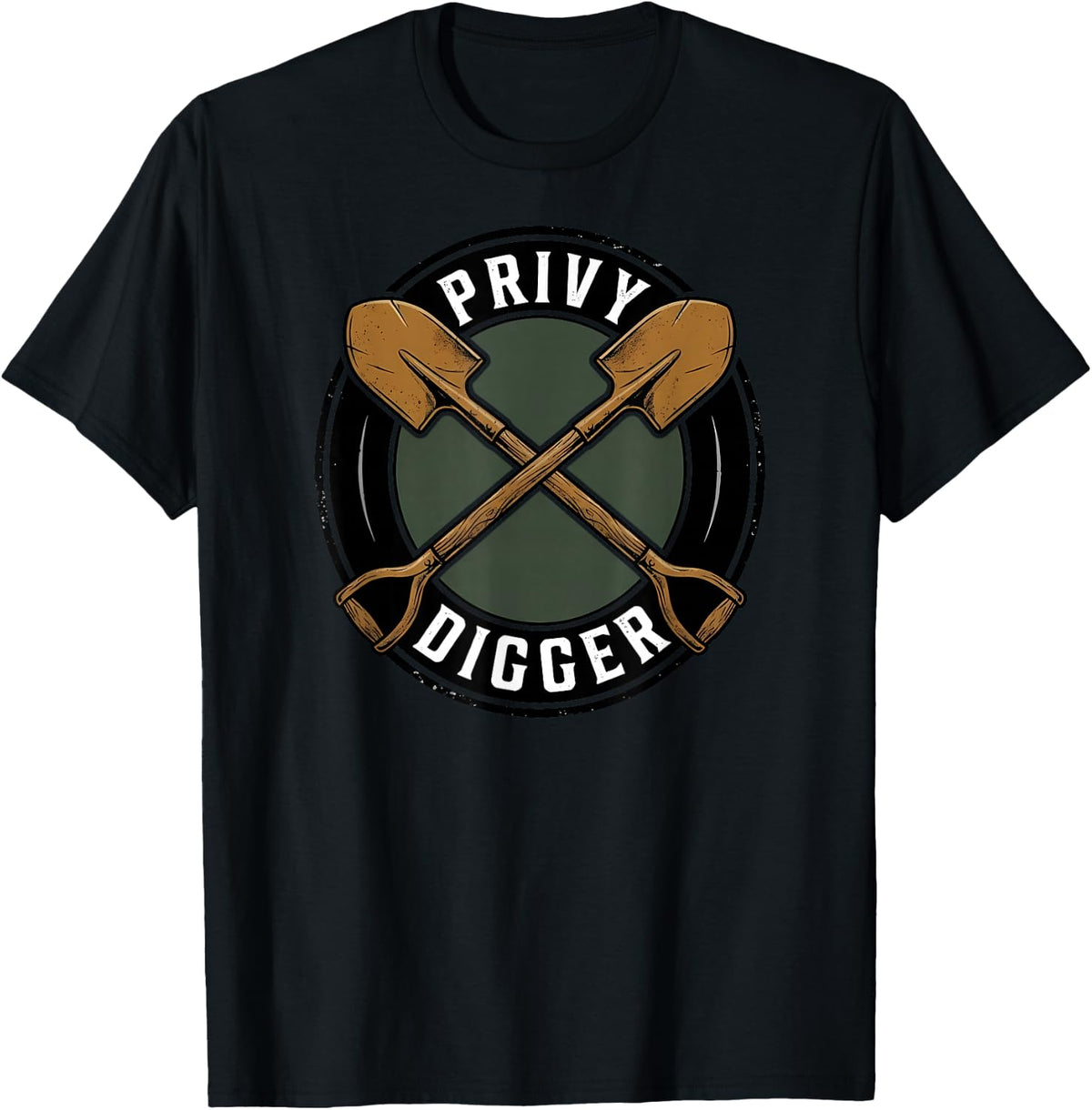 Privy Digger Vintage Antique Bottle Hunting Excavation T-Shirt - Black