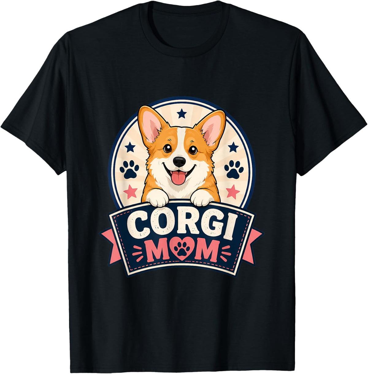 Corgi Mama Corgi Dog Corgi Mom T-Shirt - Black