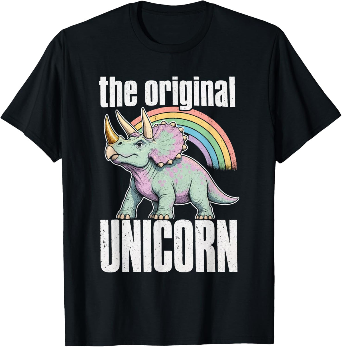 The Original Unicorn Dinosaur Triceratops Funny Dino Lover T-Shirt - Black