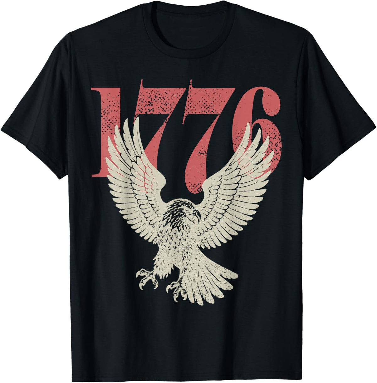 Retro 1776 Bald Eagle 250th Anniversary American 4th of July T-Shirt - Black