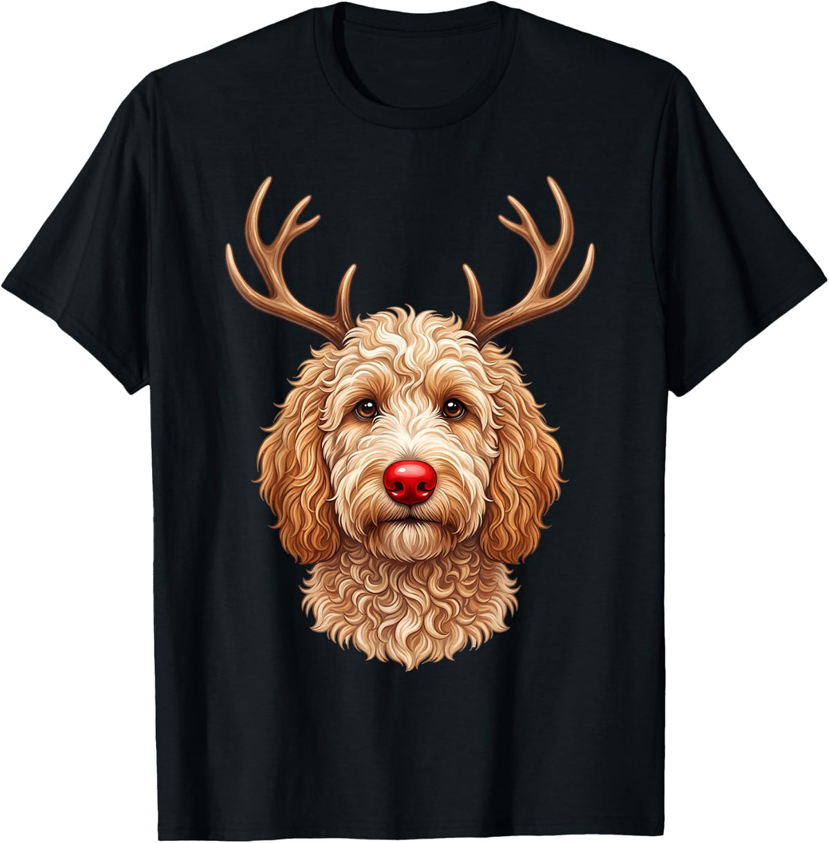 Christmas Goldendoodle Reindeer Dog Lover Doodle Mom T-Shirt - Black