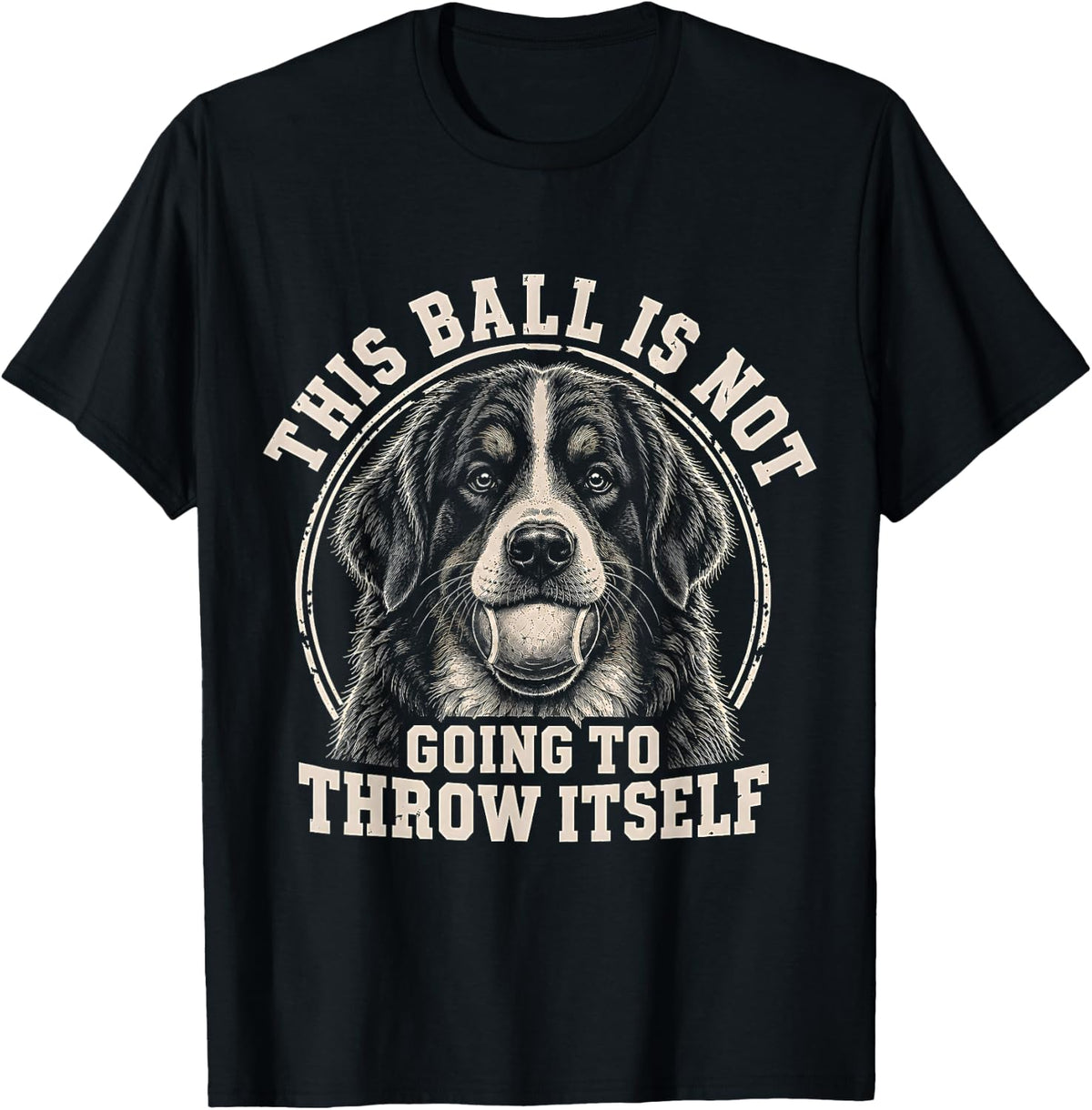 Bernese Mountain Dog Ball T-Shirt - Black