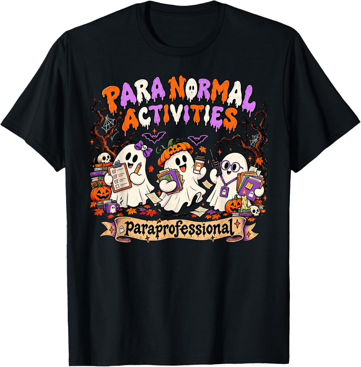 Cute Ghost para Normal Activities Fall Teacher Halloween T-Shirt - Black