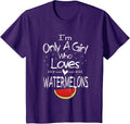 I'm Only A Girl Who loves Watermelons Valentine's Day Women T-Shirt - Purple