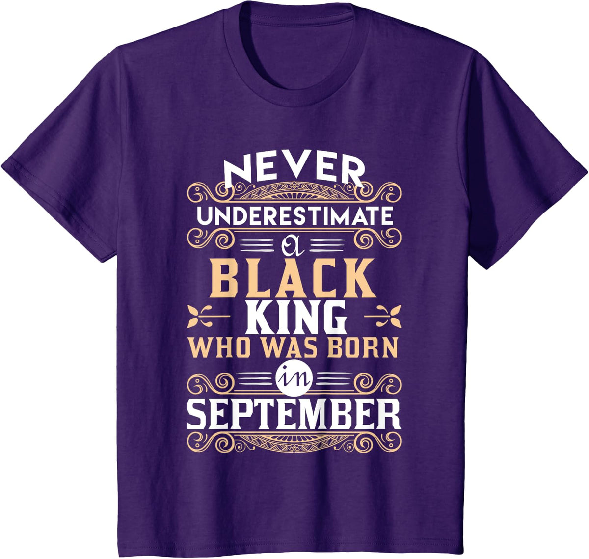 Black Kings Are Born In September T-Shirt - TShirts T-Shirt - Purple