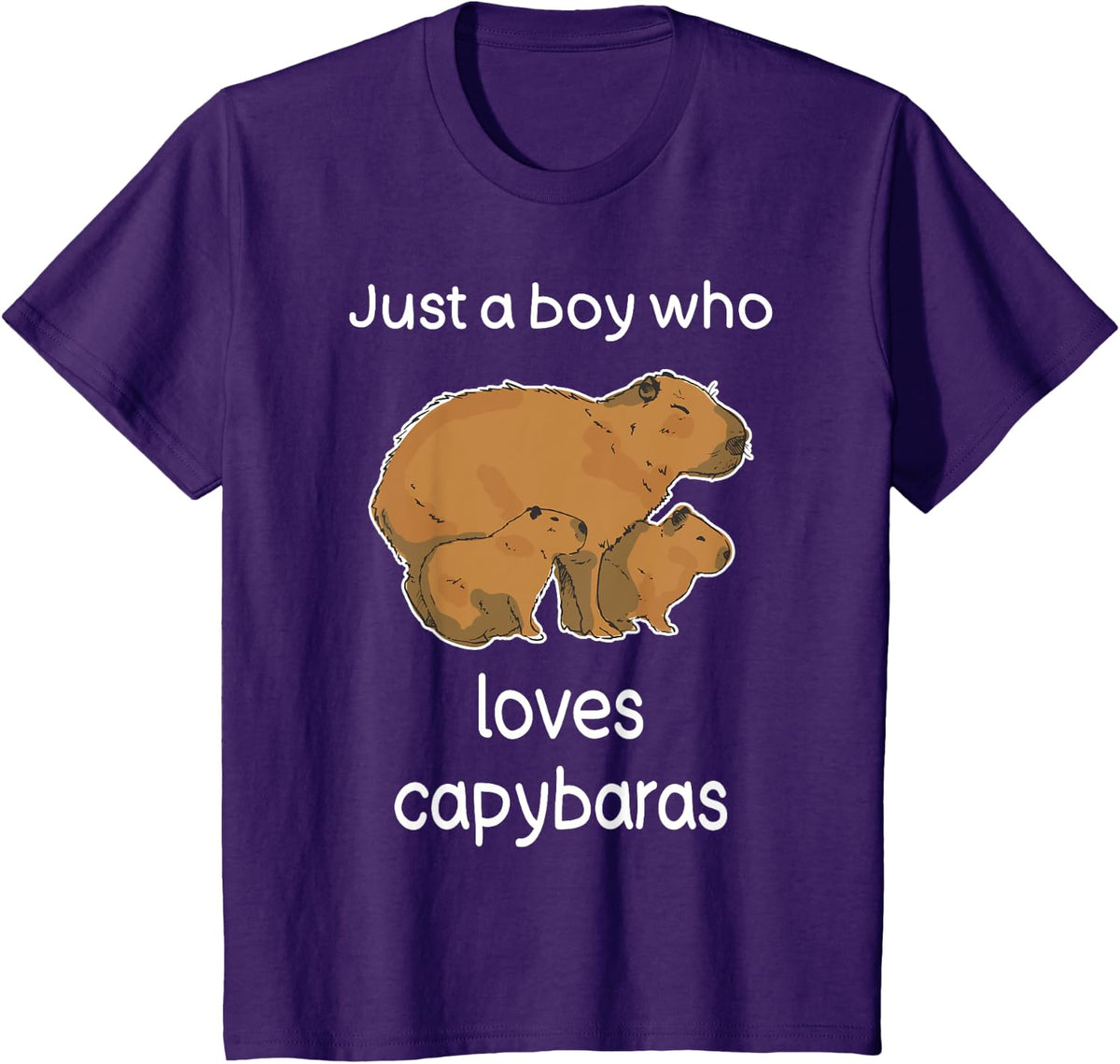 Kids Capybara Shirt Boys Capybara Lover Kids Capybara Lover T-Shirt - Purple