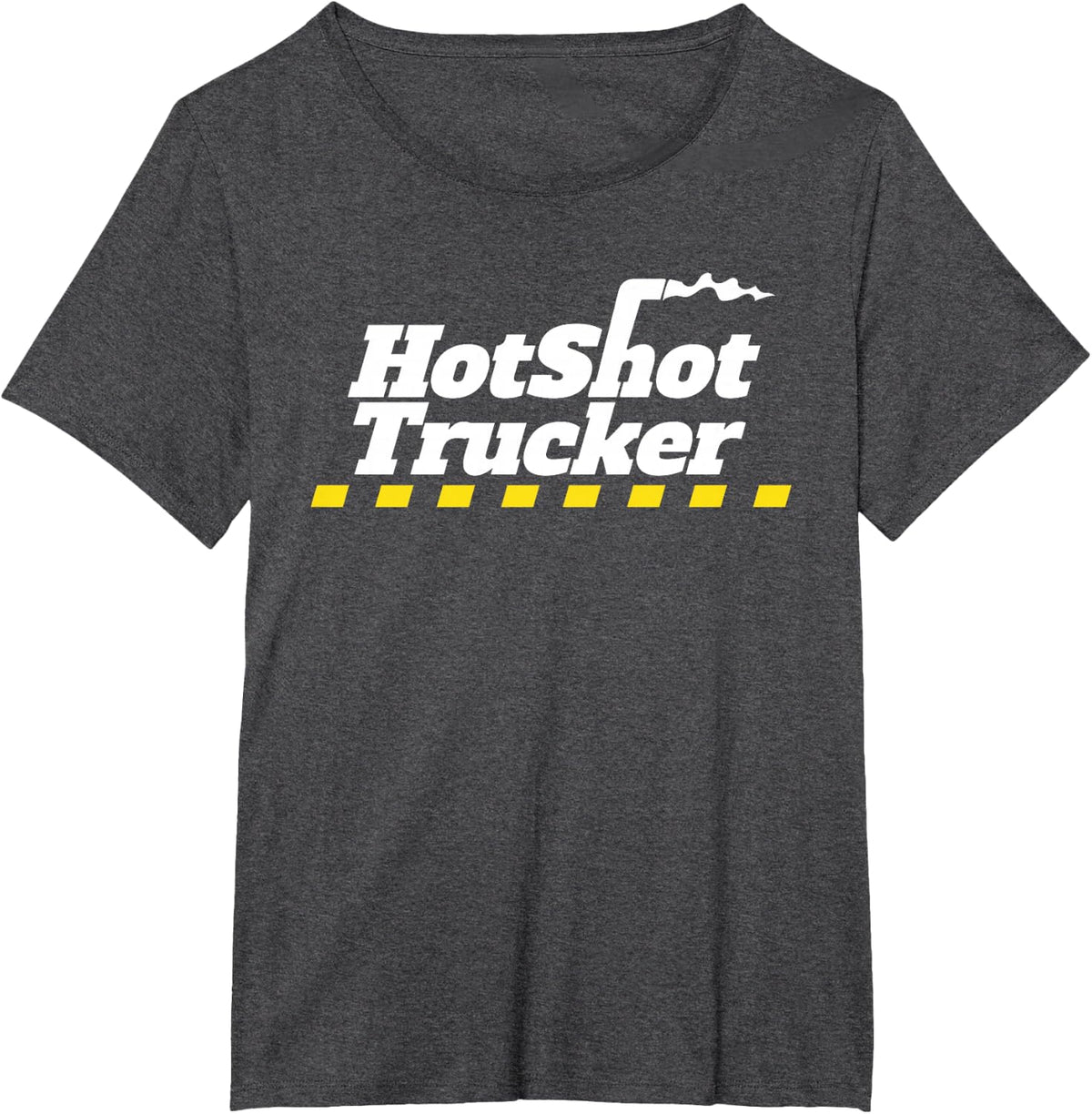 Hotshot Trucker Dually Truck and Trailer Driver OTR T-Shirt - Dark Heather Grey