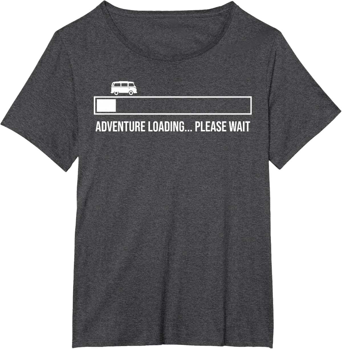 Adventure Loading Please Wait Camper Van T-Shirt - Dark Heather Grey