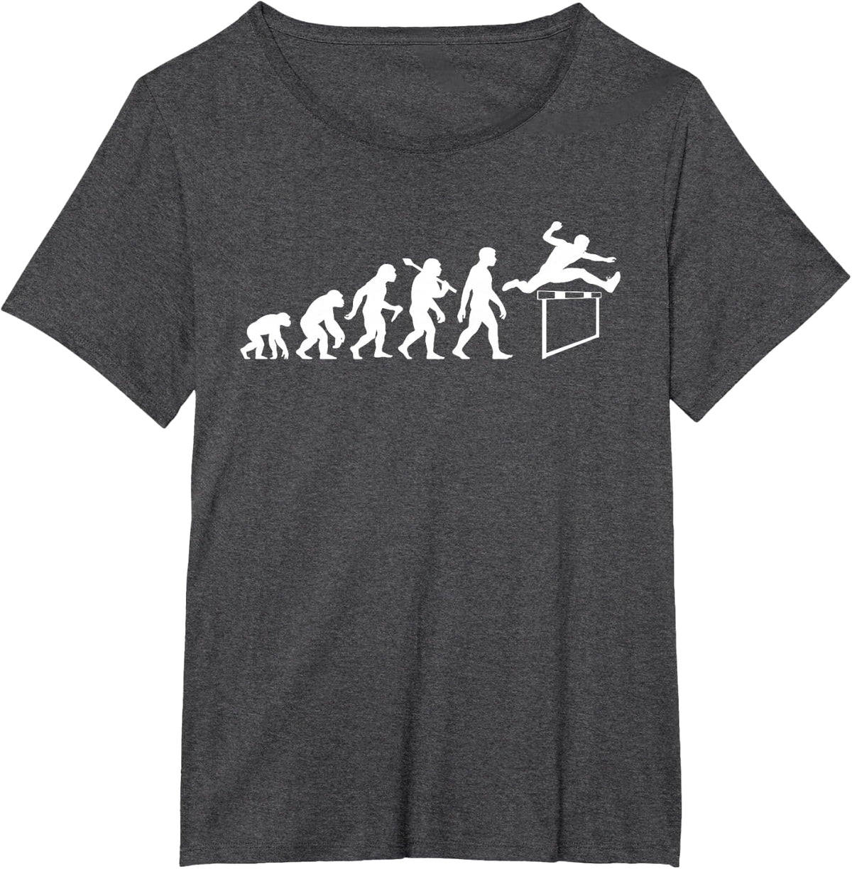 Hurdler Evolution Hurdle Running Funny Athletics T-Shirt - Dark Heather Grey