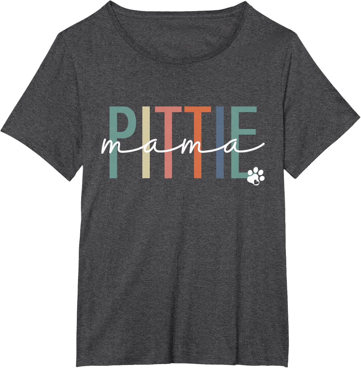 Pittie Mama Pit Bull Dog Mom Mother's Day T-Shirt - Dark Heather Grey