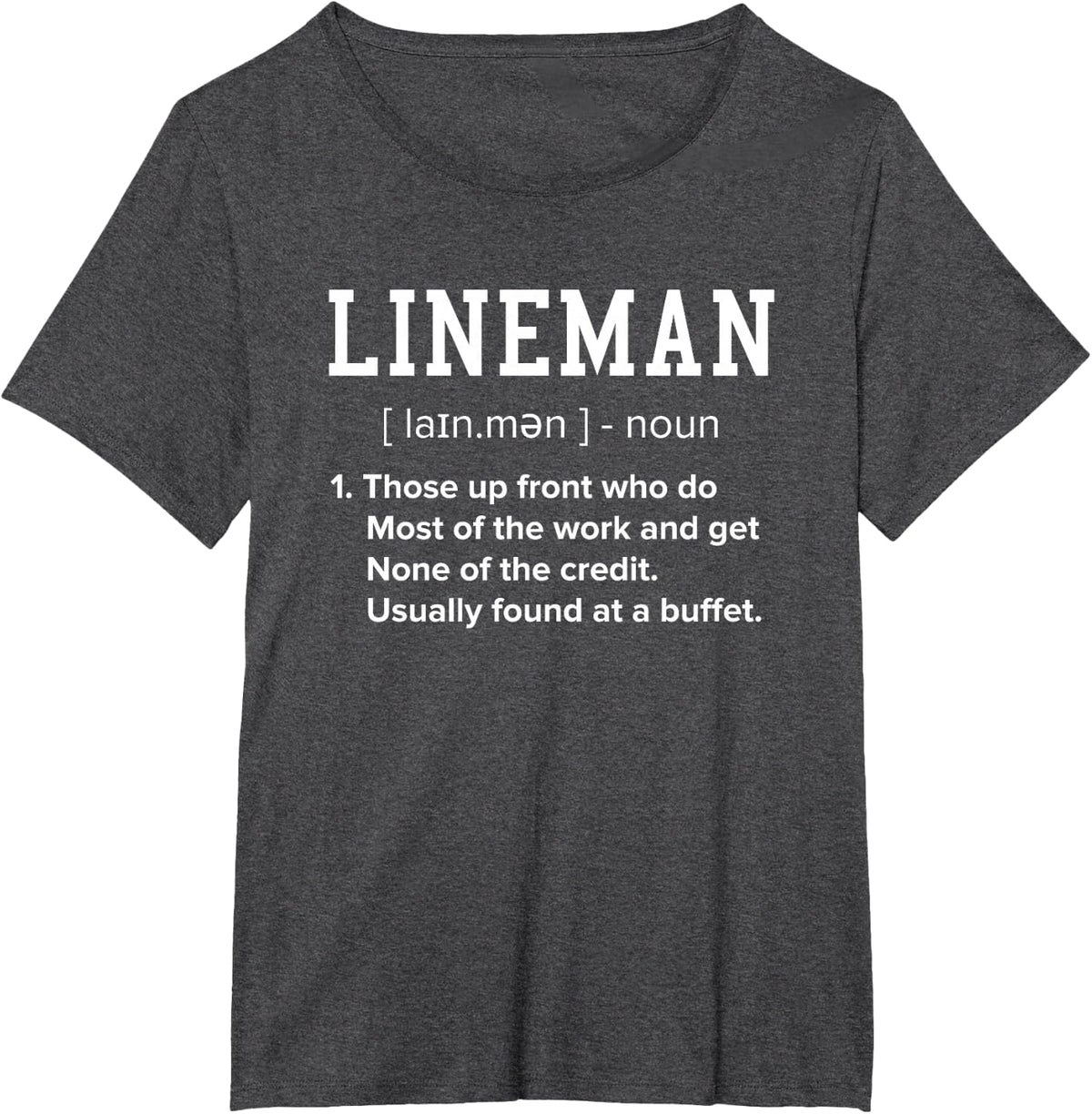 Funny Football Lineman Definition Tee Offensive Lineman T-Shirt for Men - Dark Heather Grey