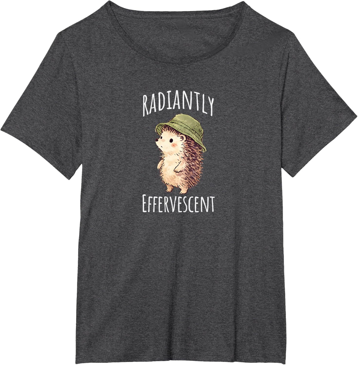 Radiantly Effervescent (but Clearly not) Adorable Hedgehog T-Shirt - Dark Heather Grey