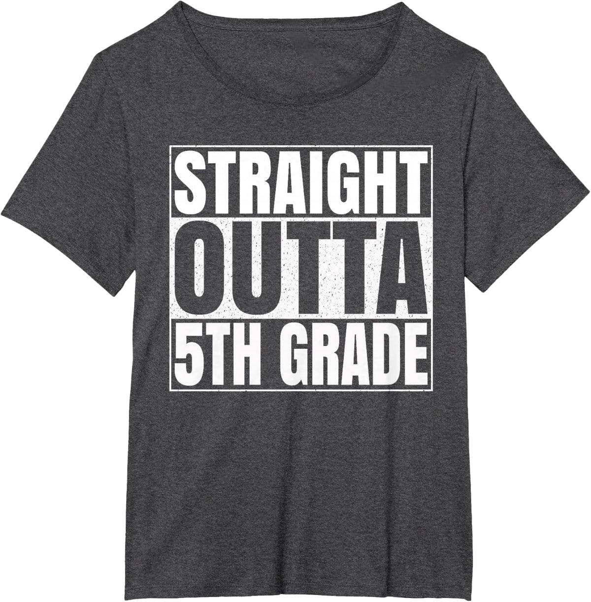 Straight Outta 5th Grade Funny 2026 Fifth Grade Graduation T-Shirt - Dark Heather Grey