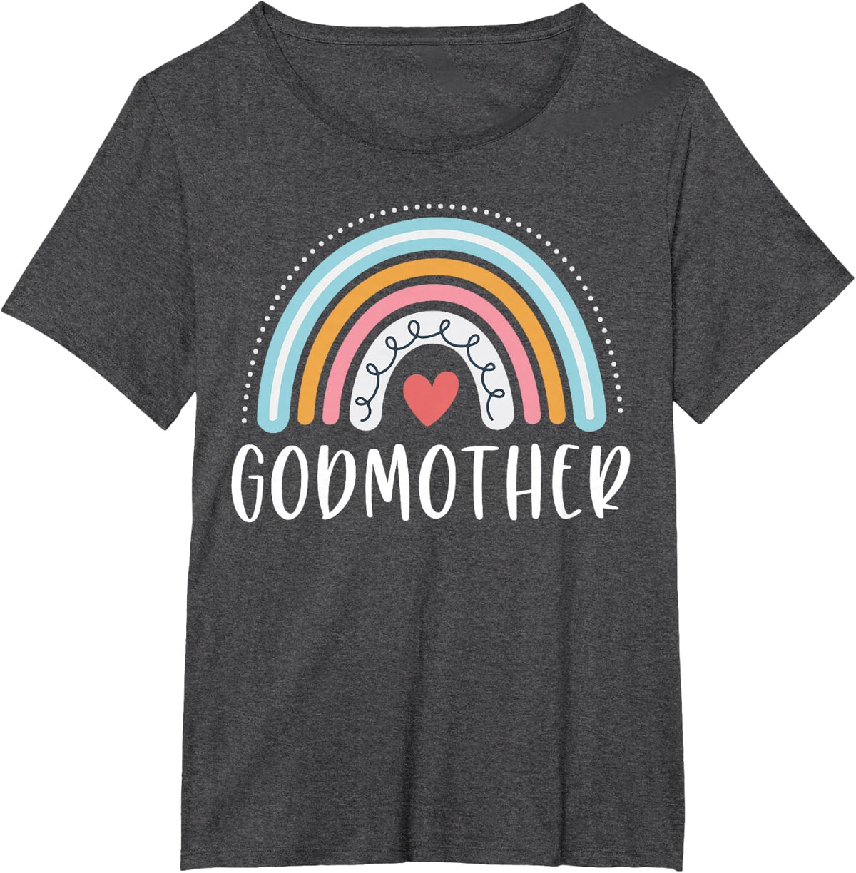 Godmother Gifts Family Rainbow Graphic T-Shirt - Dark Heather Grey