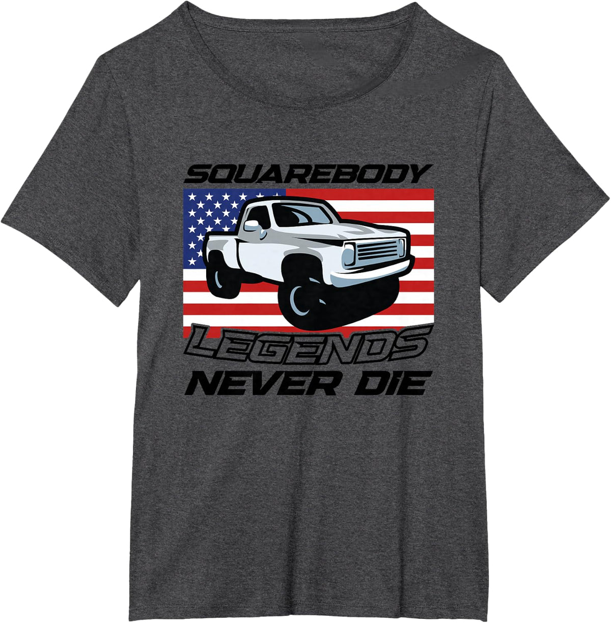 Truck Pickup 4x4 Pick Up Driver Legends Squarebody T-Shirt - Dark Heather Grey