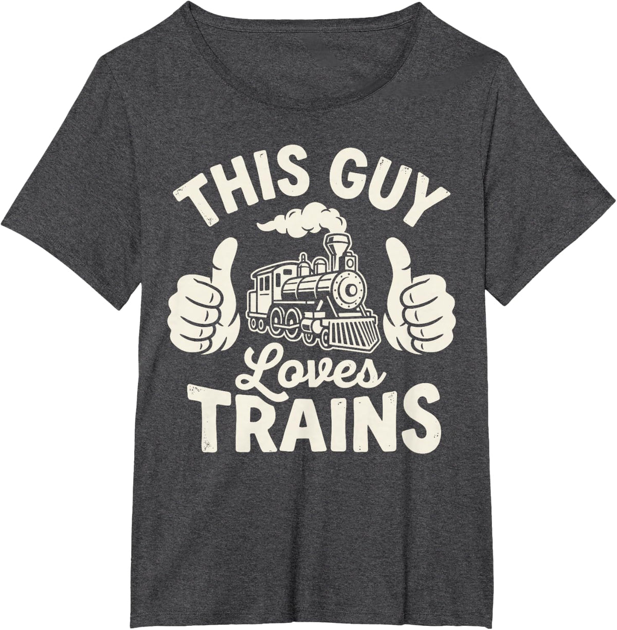 This Guy Loves Train Railroad Trains Locomotives Railway T-Shirt - Dark Heather Grey