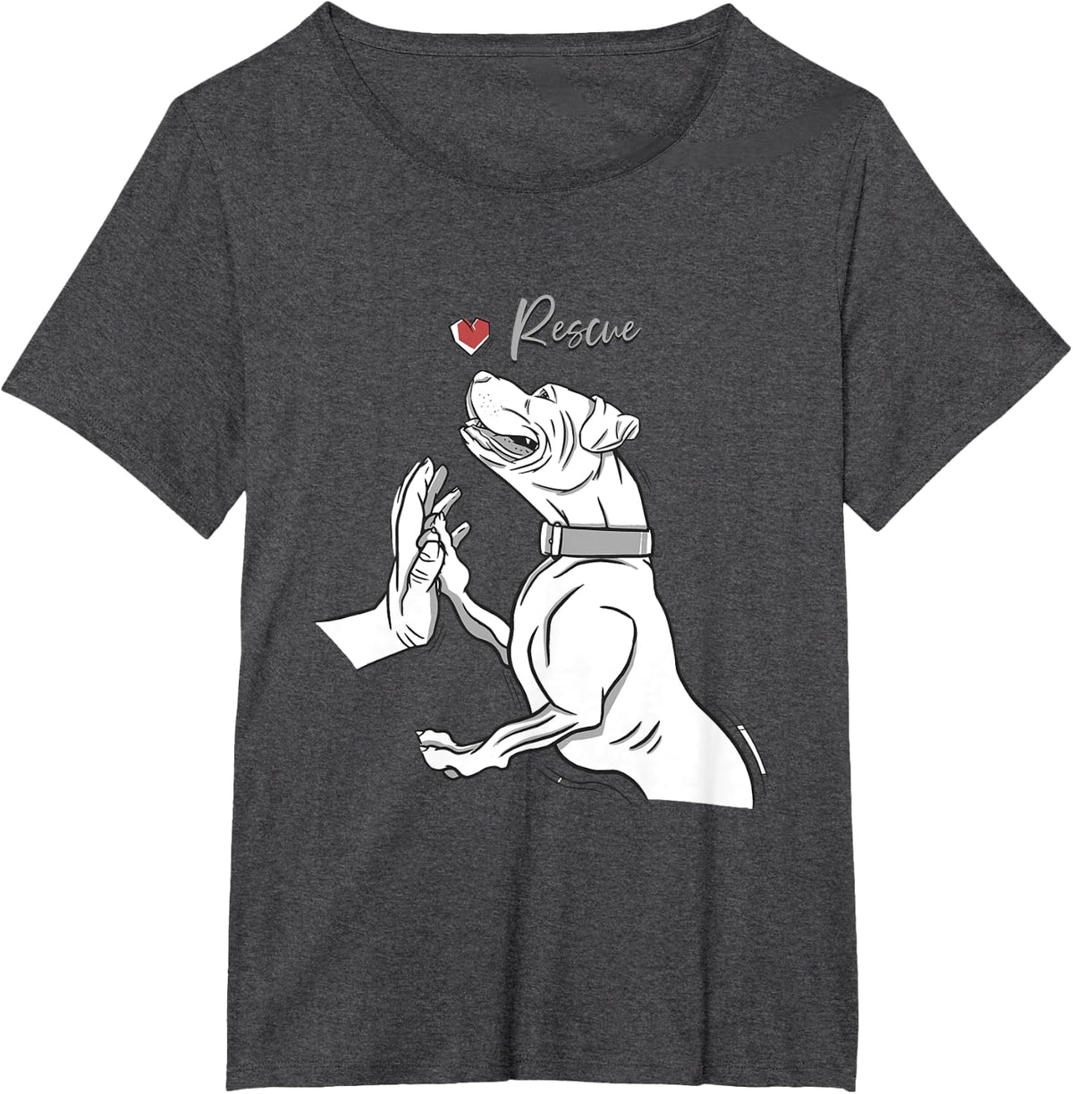 Rescue Pitbull Dogs Lover Animal Rescue T-Shirt - Dark Heather Grey