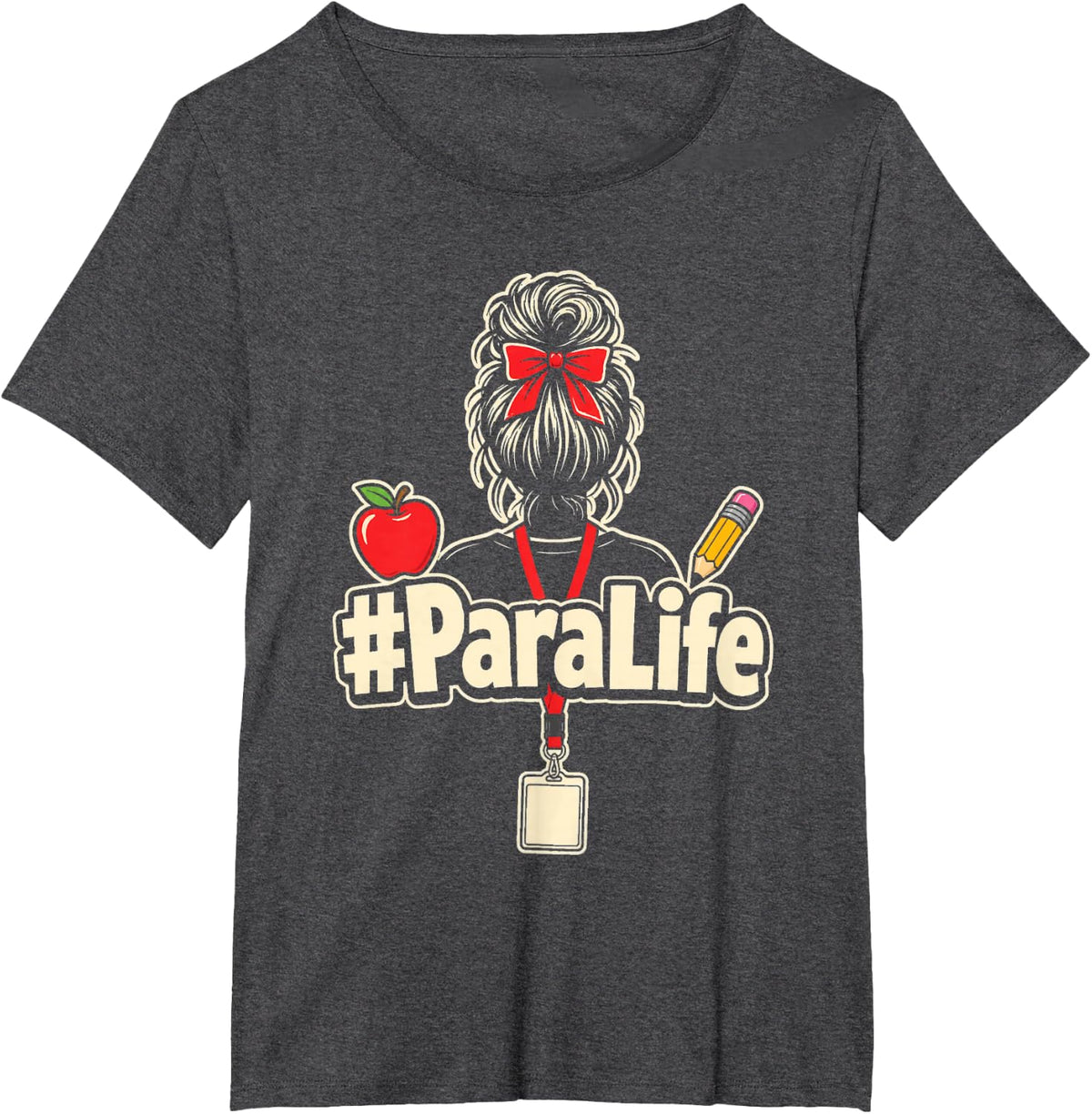 Paraprofessional Life Teacher Aide Elementary School Crew T-Shirt - Dark Heather Grey