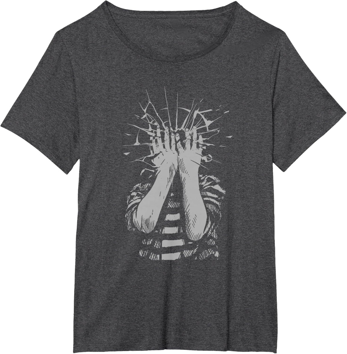 Shattered Emotions Emo Sad Depressing Broken Heart Break Up T-Shirt - Dark Heather Grey