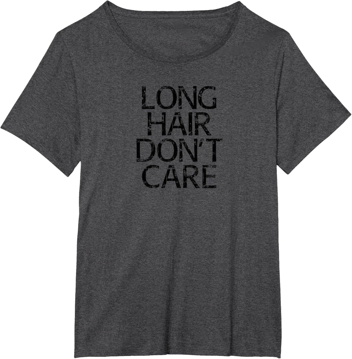 LONG HAIR DON'T CARE T-Shirt Gift T-Shirt - Dark Heather Grey