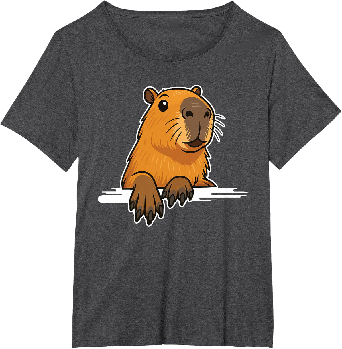Capybara Cute Paws T-Shirt Funny Capybara Tee for Men Women Kids Boys Girls - Dark Heather Grey
