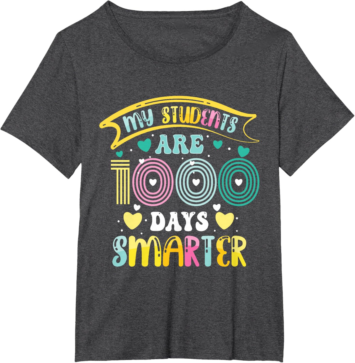 Fifth Grade Teachers Tutor My Students Are 1000 Days Smarter T-Shirt - Dark Heather Grey
