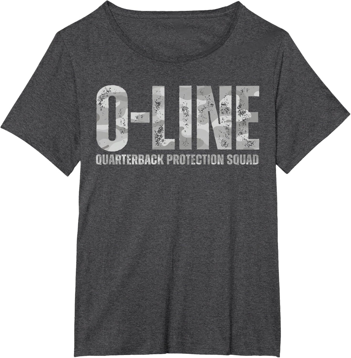 Football Lineman O-Line Camo Quarterback Protection Tees T-Shirts Men Boys - Dark Heather Grey