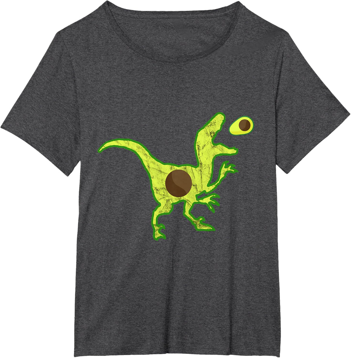 Avocado Dinosaur Fruit Dino Guacamole T-Rex Funny Avocado T-Shirt - Dark Heather Grey