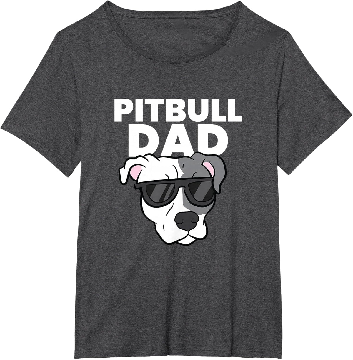 Pitbull Dad Pit Bull Dog Papa Funny Pitbull Dog Father T-Shirt - Dark Heather Grey