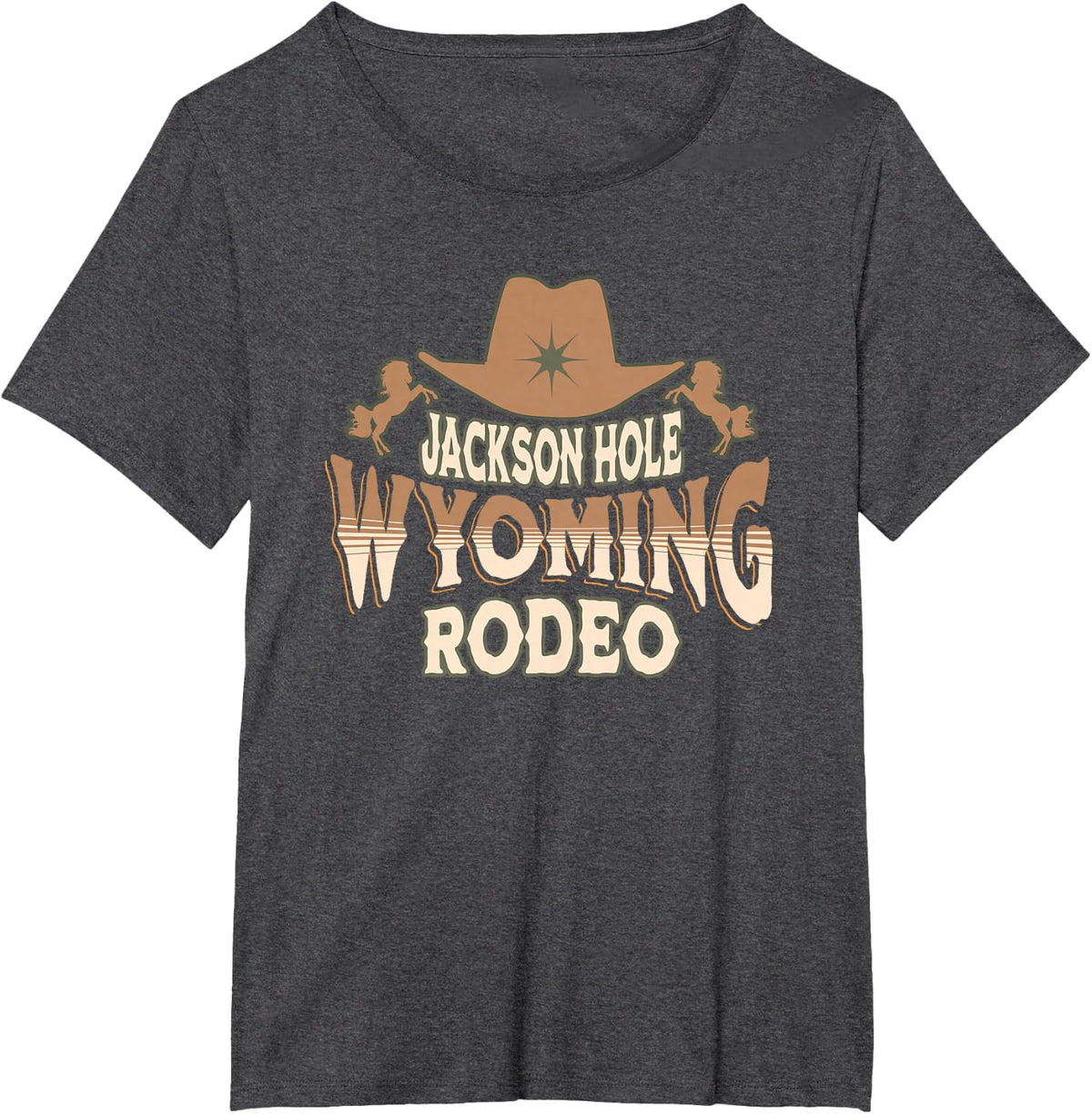 Jackson Hole Rodeo Wyoming T-Shirt - Dark Heather Grey