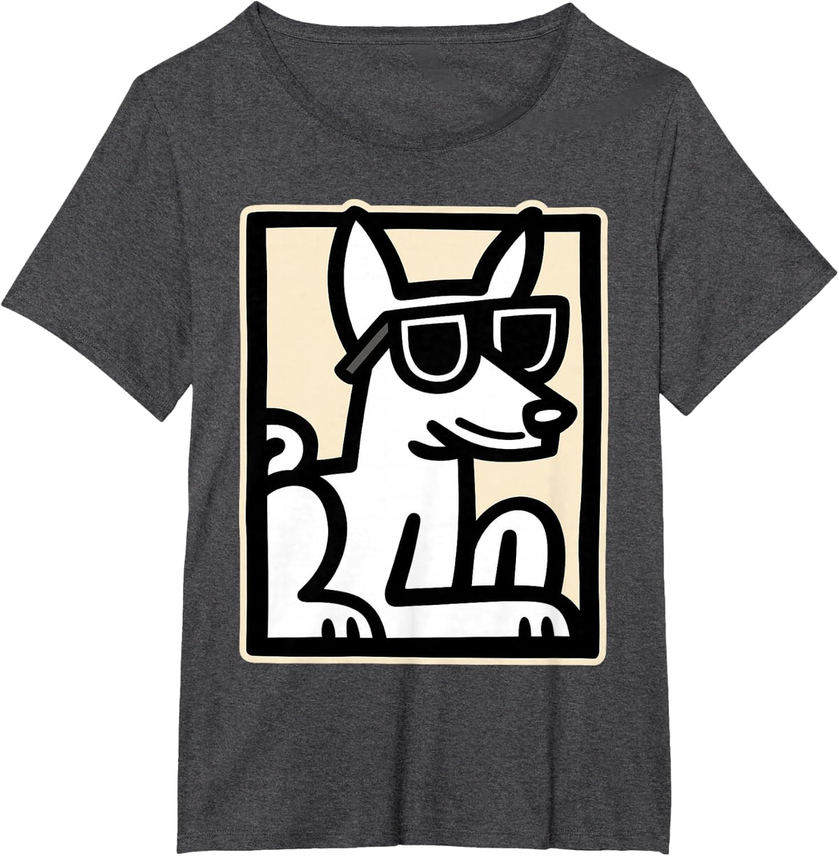 Basenji Dog Lover Sunglasses T-Shirt - Dark Heather Grey