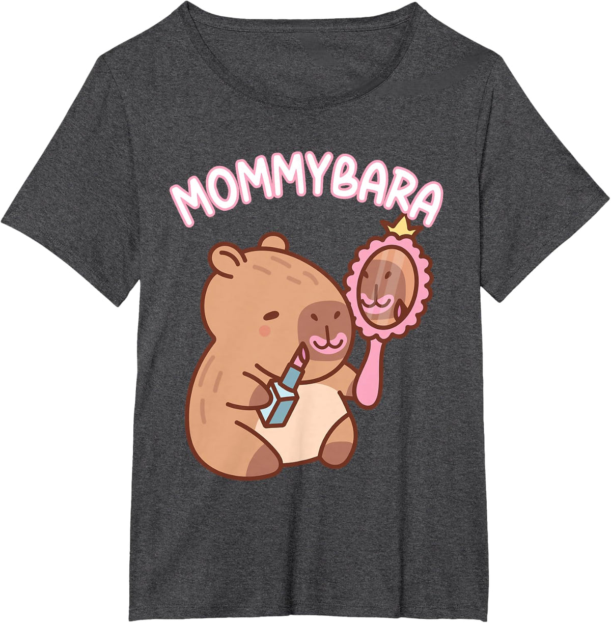 Mommybara Family Match For Capybara Lovers T-Shirt - Dark Heather Grey