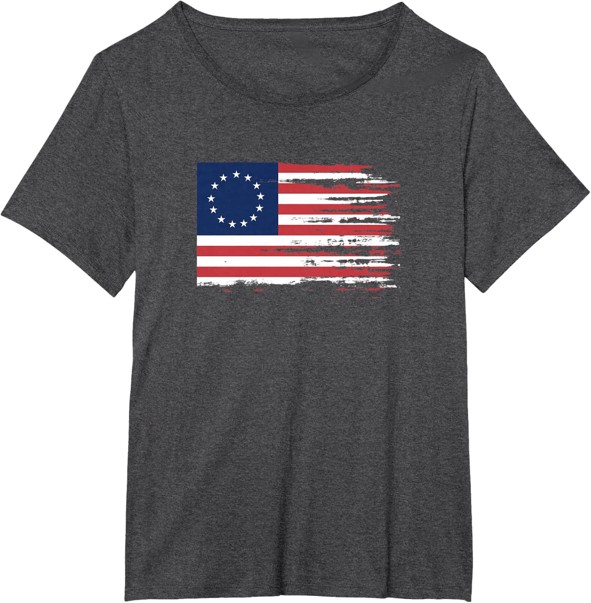 4th of July Patriotic Betsy Ross battle flag 13 colonies T-Shirt - Dark Heather Grey