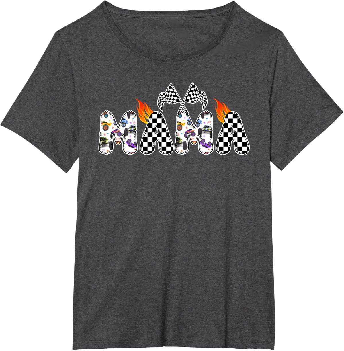 Monster Truck Mama Shirt for Women Monster Truck Mom Tee Mother's Day T-Shirt - Dark Heather Grey