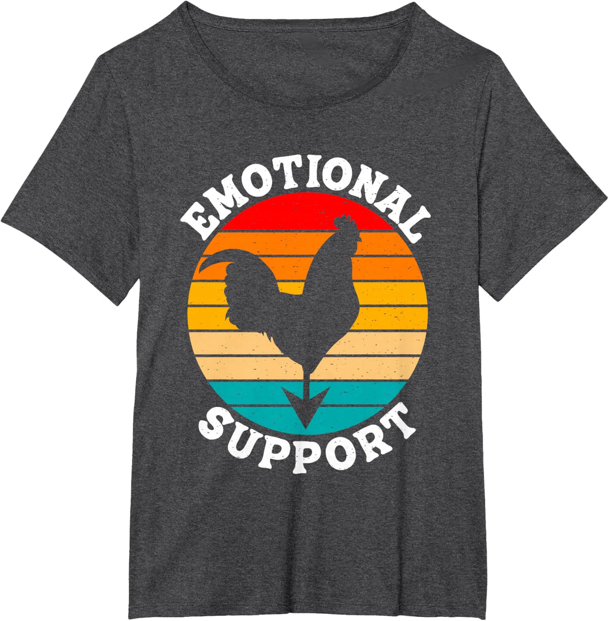 Retro Chicken Emotional Support Cock Fanny Vintage T-Shirt - Dark Heather Grey