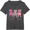 Pitties For Titties Funny Pitbull Breast Cancer Awareness T-Shirt - Dark Heather Grey