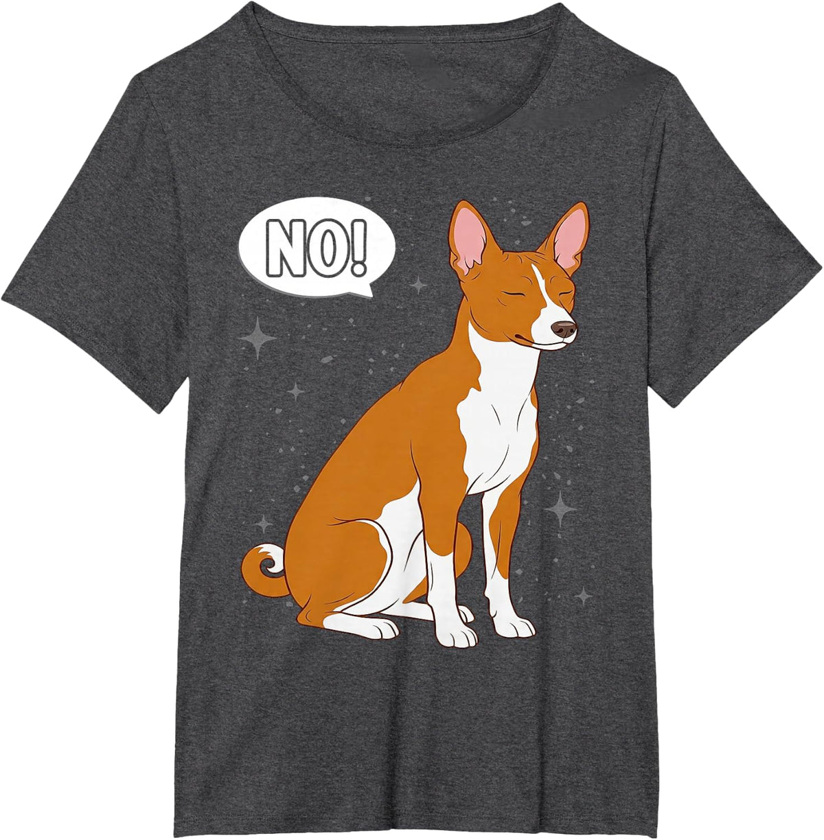 Stubborn Basenji Dog Owner T-Shirt - Dark Heather Grey