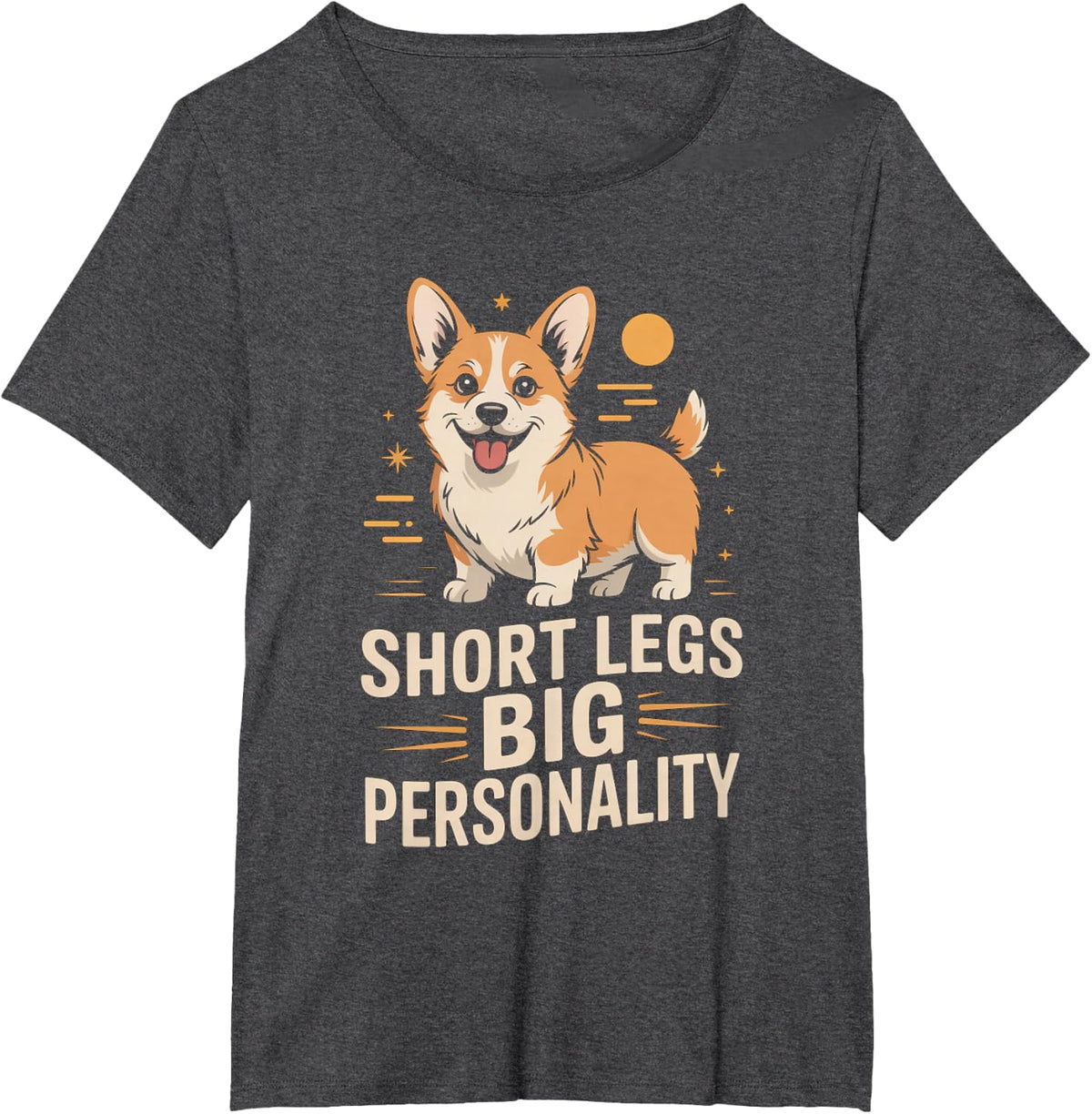 Pembroke Corgi Short Legs Big Personality T-Shirt - Dark Heather Grey