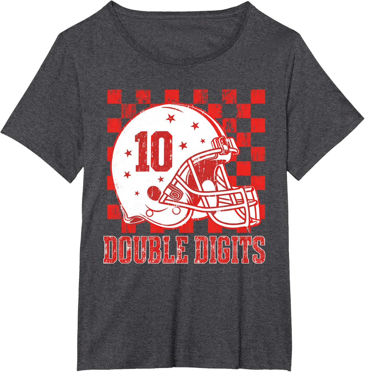 10th Birthday Boy Football Double Digits 10 Year Old Party T-Shirt - Dark Heather Grey