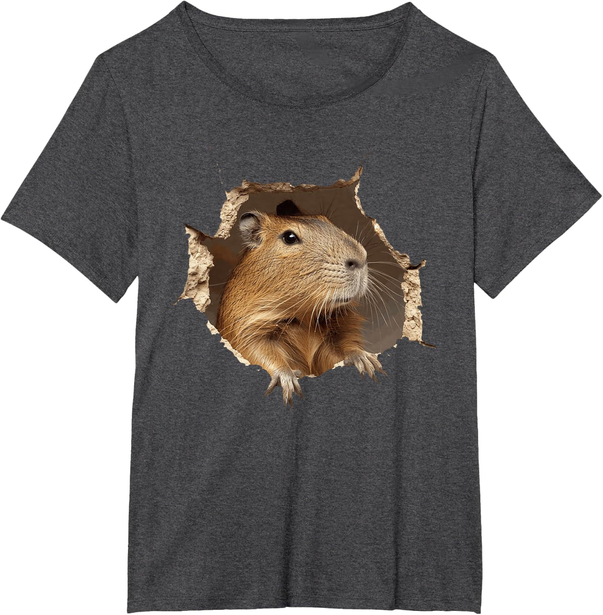 Funny Graphic Capybara T-Shirt - Dark Heather Grey