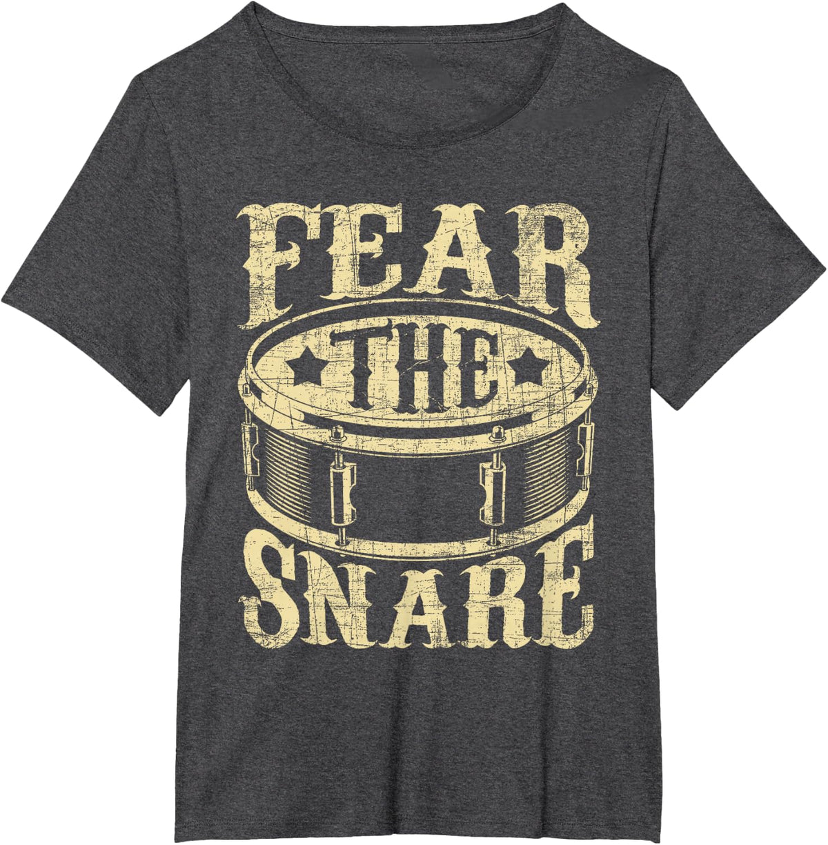 Fear The Snare Drum - Drummer Percussionist Drumming Lover T-Shirt - Dark Heather Grey