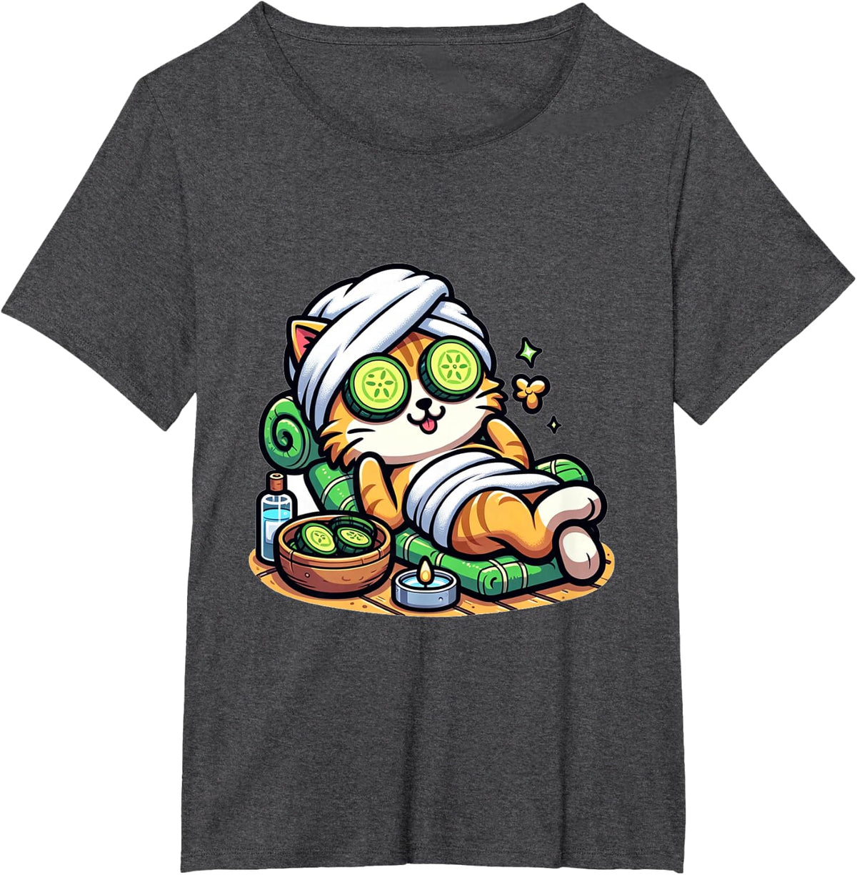 Purr-laxation Day - Cat at the Spa | Spa Day | Relax T-Shirt - Dark Heather Grey