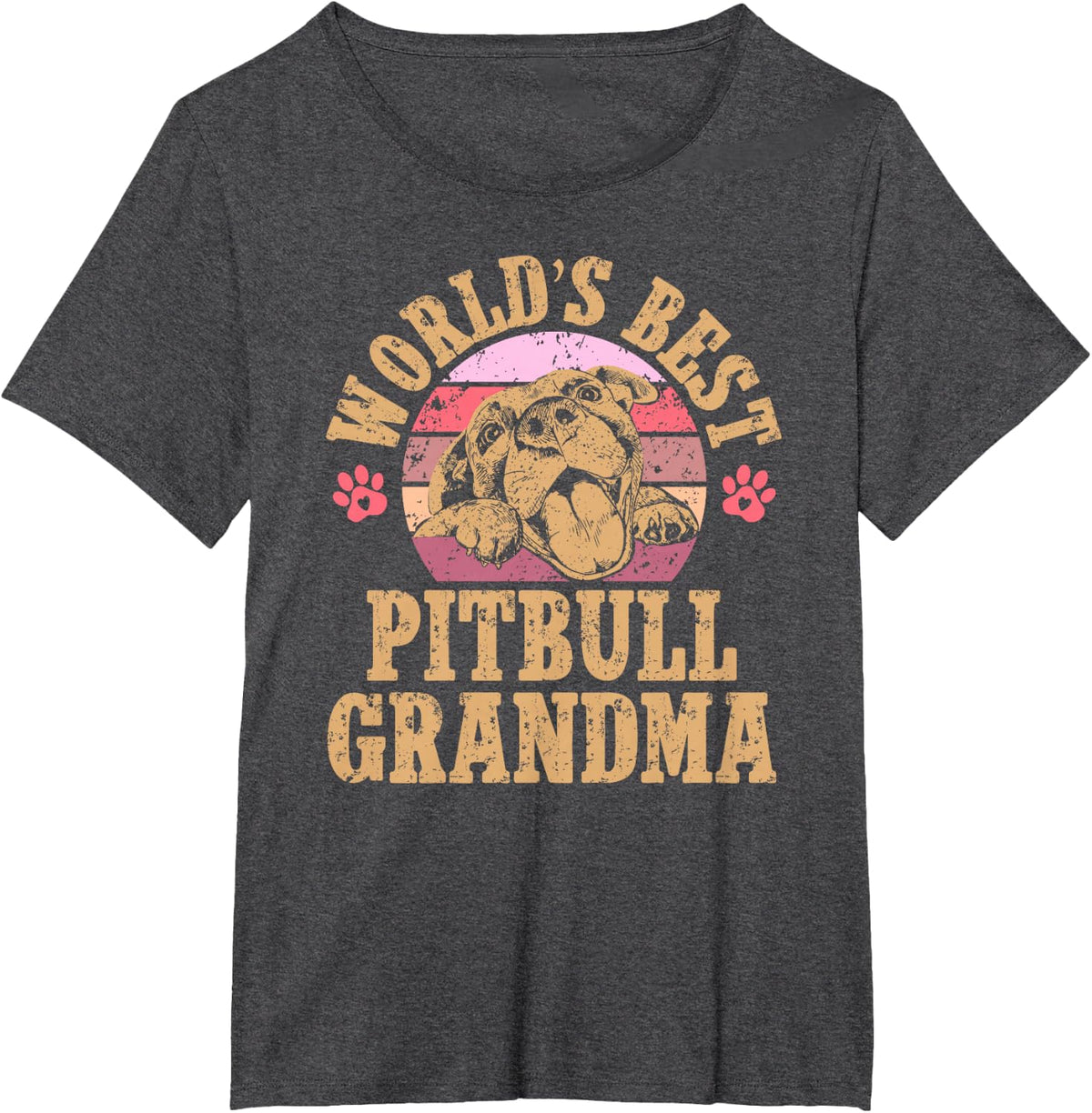 World's Best Pitbull Grandma Pittie Grandma T-Shirt - Dark Heather Grey