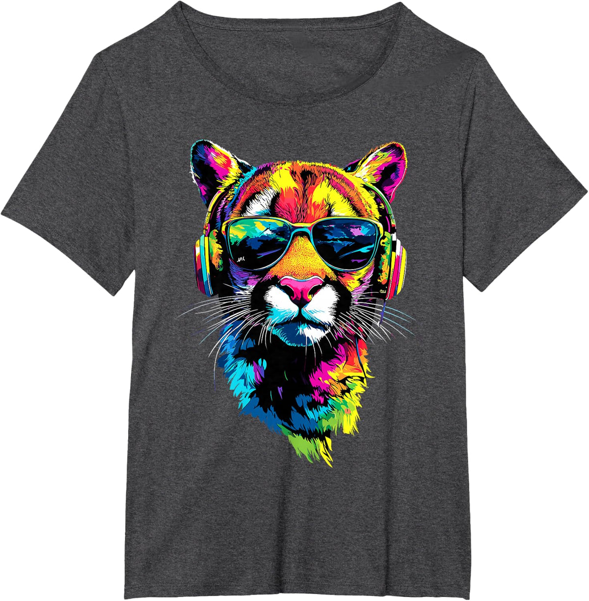 Puma Big Cat Mountain Lion Cougars Pumas Panther Cute Cougar T-Shirt - Dark Heather Grey